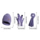 thumbnail image 3 of Conjunto de gorros y bufandas Prolriy para hombre y mujer, guantes y bufandas, de punto, para invierno, gruesos y cálidos, de tres piezas, color gris., 3 of 3