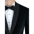 thumbnail image 5 of DTI BB Signature Men's One Button Shawl Lapel Black Velvet Tuxedo Suit Black, 5 of 5