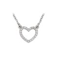 thumbnail image 1 of 14K White Gold Small Diamond Open Heart Necklace - Silver, 1 of 1
