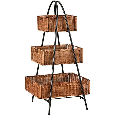 Rattan 3 Tier Basket Stand Rattan 3 Tier Basket Stand