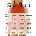 thumbnail image 3 of Ladies' Loose and Comfortable Contrasting Color Design with Lantern Sleeves Semi High Neck Long Sleeve Hoodie for Fashion,Saffron,L, 3 of 6