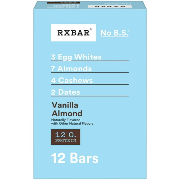 RXBAR Protein Bars Gluten-Free, Vanilla Almond, 12 Count