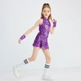 thumbnail image 4 of LOLANTA Girls Sequins Dance Clothes Dress Sparkle Hip Hop Jazz Dance Outfit, Sleeveless Top and Shorts, 4 of 5