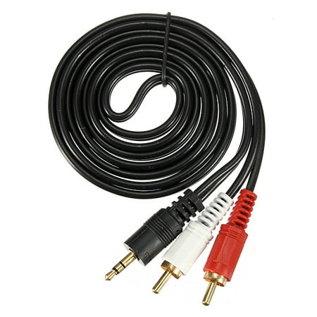 Rca Phono Lead - 3.5mm Male Stereo Mini Plug Jack to 2 RCA Phono Audio Speaker Cable Lead Gold