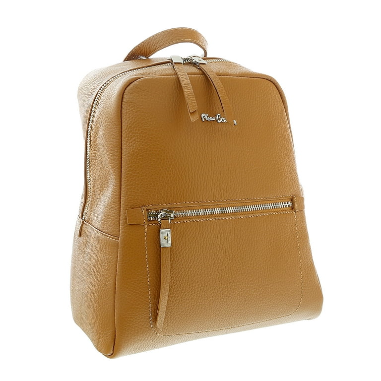 Leather camel backpack top