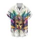 thumbnail image 5 of TaTaai ashion Men's Mardi Gras Turndown Collar Shirt, Printed Short-Sleeve Casual Button Top, Soft Fabric for Summer Casual Daily Outdoor Occasions Gift, 5 of 6