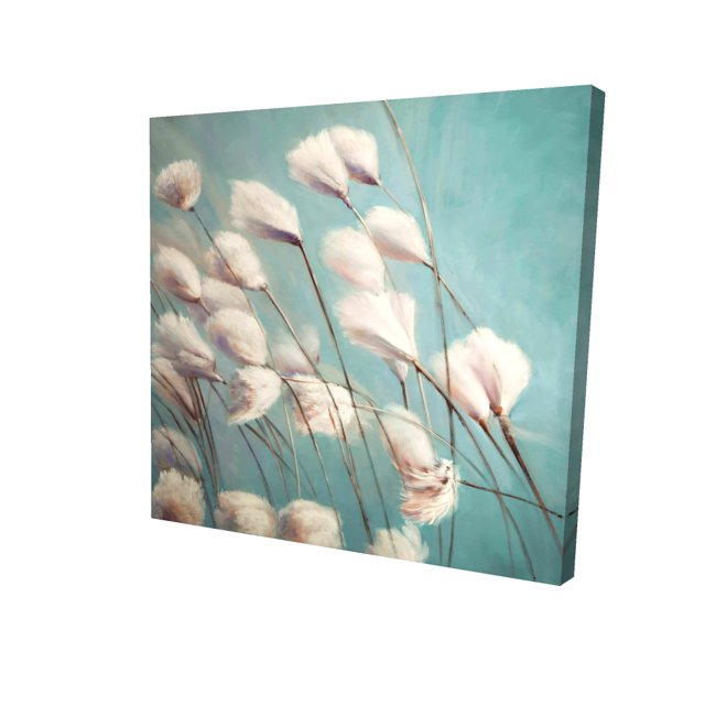 Cotton grass flowers in the wind - 36"x36" canvas - Print on demand