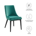 thumbnail image 3 of Side Dining Chair, Teal Blue, Velvet, Modern Contemporary, Kitchen Room Cafe Bistro Restaurant Hospitality, 3 of 10