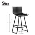 thumbnail image 4 of Andeworld 24" Swivel Bar Stools with Backs Plastic Counter Height Stools with Metal Legs (Set of 4, Black）, 4 of 7
