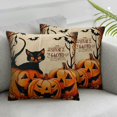 thumbnail image 3 of Halloween Decor Pillow Covers  Trick or Treat Decorative Throw Pillows Pumpkin Cats Bats Pillow Cases Home Outdoor Sofa Couch Cushion Covers for Halloween Decorations, 3 of 7
