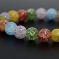 thumbnail image 2 of Multi-Color Crackle Rock Crystal Gemstone 8mm Round Beads Stretch Bracelet 7 Inch Unisex, 2 of 4