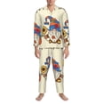 thumbnail image 3 of Naloa Autumn Gnomes1 Men’s Pajamas Set - Long Sleeve Button Down Sleep Shirt and Pajama Bottoms Sleepwear Set-Small, 3 of 7