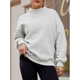 thumbnail image 3 of Long-sleeved High Neck Sweatshirt (S, ChampagneBeige), 3 of 10