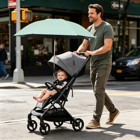 Universal Stroller Sun Shade Umbrella, UV Protection Waterproof Parasol for Kid Cart Wagon Baby Stroller Camping Trolley