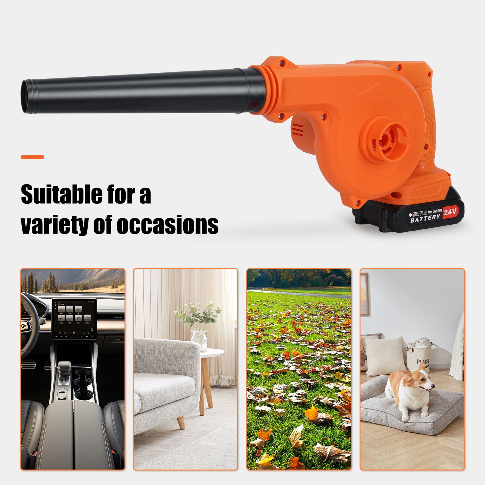 Andvari Cordless Leaf Blower 2-in-1, 20V Battery Powered Lawn Tool with Snow Blowing Function (2 Batteries)