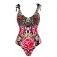 thumbnail image 2 of Aayomet Swimsuits for Women Plus Size Slimming High Cut Bathing Suit Ribbed Tummy Control Swimwear,Red XL, 2 of 4