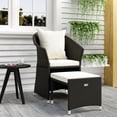 thumbnail image 1 of vidaXL 2 Piece Garden Lounge Set with Cushions Black Poly Rattan, 1 of 5