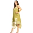 thumbnail image 4 of Sakkas Batik Flower Caftan Tank Dress / Cover Up - Avocado - One Size, 4 of 5
