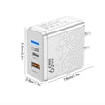 thumbnail image 3 of 5V 2.4A Dual Port Power Adapter With USB-C And USB-A, LED Indicator, Universal 100–240V Input, Short Circuit And Overload Protection, Compact Travel Charger For Phones Tablets Accessories, 3 of 9