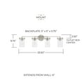thumbnail image 3 of Capital Lighting 148741AD-539 Fuller 4 Light 34" Wide Vanity Light - Brass, 3 of 7