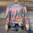 thumbnail image 3 of Uootdi Plus Size Christmas Womens Gift Long Sleeve Sweatshirt Funny Xmas Tree Santa Reindeer Snowman 3D Print Graphic Sweatshir ts, 3 of 6