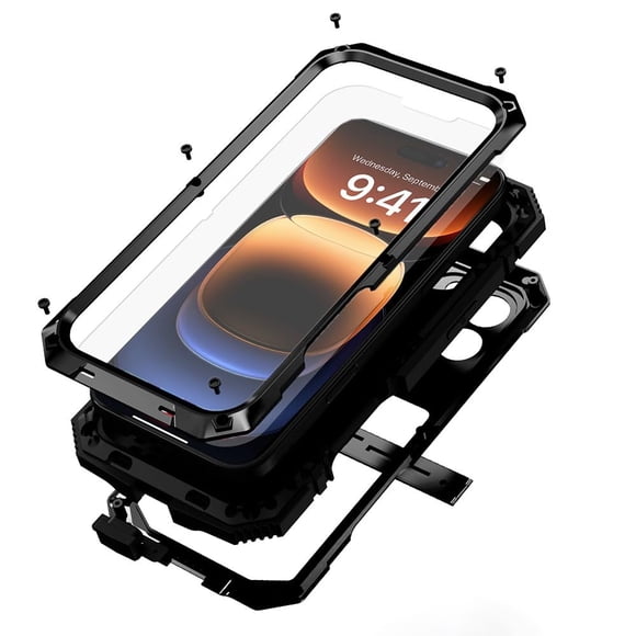 Funda para iPhone 16 Pro Lunivop Heavy Duty Metal de 6.3 pulgadas