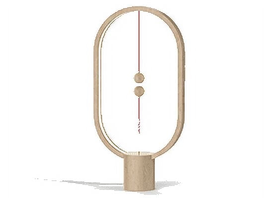 Heng Balance Lamp Ellipse USB, Light Wood Table Lamp, Desk Light, Bedside Lamp, Switch In The Middle Air, Magnetic Spheres, Modern, Minimalist Design, Home Office Decor