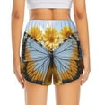 thumbnail image 4 of Uemuo Vibrant Butterfly And Sunflowers Pattern Women's Athletic Shorts High Waisted Running Shorts with Liner Pockets Gym Elastic Workout Shorts-XX-Large, 4 of 9