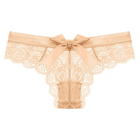 

JUPAOPON Underwear clearance under $3.00 Lingerie for Women Women s Sexy Underwear Lace Bow Bikini Panties Pearl Silky Comfy Lace Brife