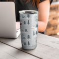 thumbnail image 4 of 20oz Tumblers Gray Christmas House and Tree Pattern Stainless Steel Vacuum Insulated Double Wall Travel Tumbler Cups Mug with Lid and Straw,Cleaning Brush for Cold & Hot Drinks, 4 of 7