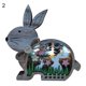 thumbnail image 2 of Gwong Decoración hogareña Adorno de conejo Hollow-Out Rústico de madera Pascua Retro escultura Animal Decoración de escritorio Gwong 21085240, 2 of 6