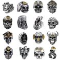 thumbnail image 2 of Anillo gótico Punk para hombre, esqueleto Retro, diablo, anillo masculino, calavera ajustable, exageración, oficial de la muerte, capitán serpiente Tan Jianjun unisex, 2 of 2