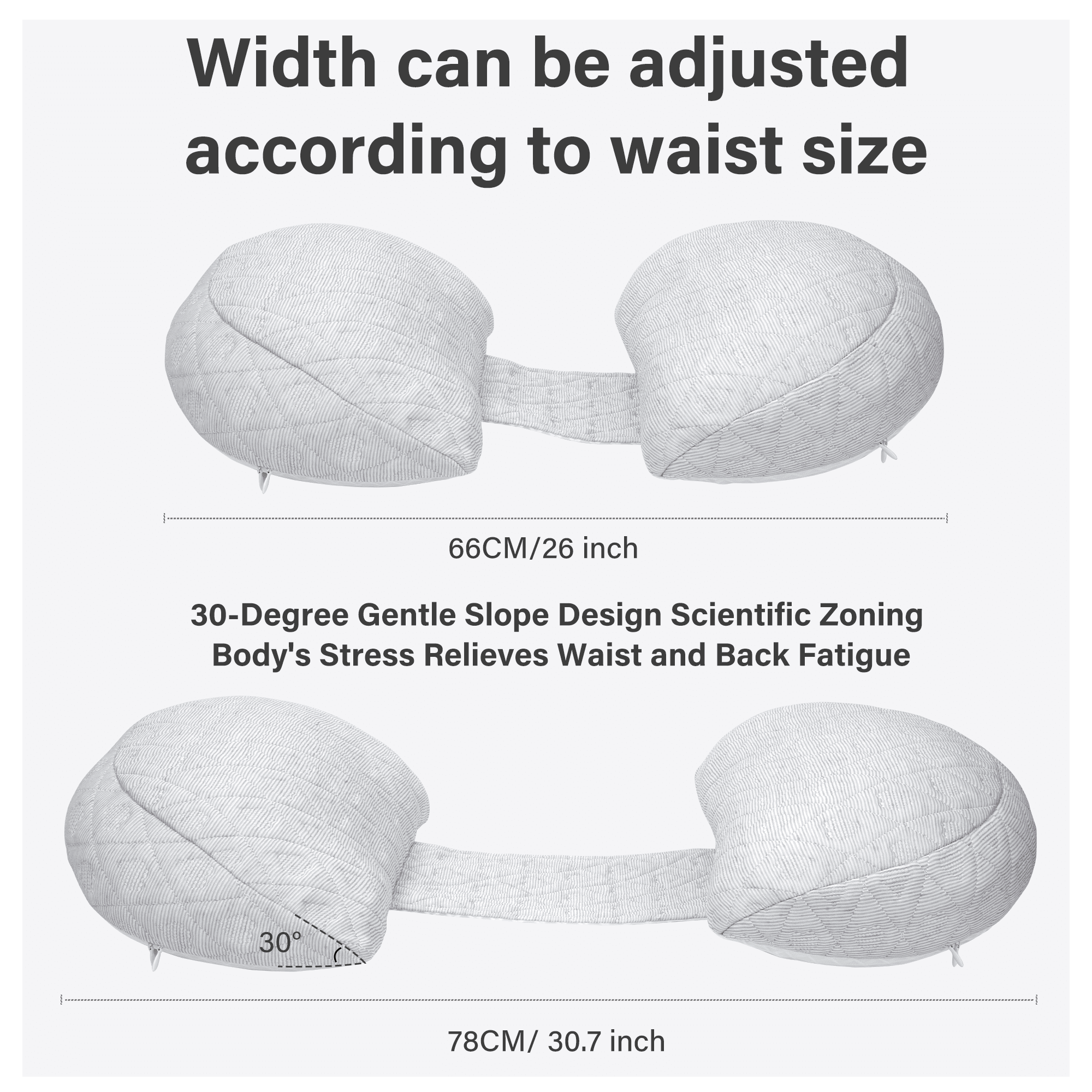 CZL Pregnancy Pillow for Women Sleeping, Ergonomic Maternity Body Pillow Support for Back, Belly, Legs, Hips, Small Portable Pregnancy Pillows with Detachable & Washable Cover (Light Gray)