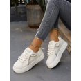 thumbnail image 4 of Women's Fashionable Color Block Beige Breathable Lace-Up Round Toe Sneakers For Casual And Sporting, 4 of 5