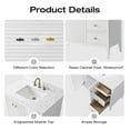 thumbnail image 6 of Vanity Art 42" Double Door Bathroom Vanity with Sink, Freestanding Storage Cabinet with Engineered Marble Top, Flip Down Tray, Drawer, and Shelf, 6 of 6