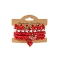 thumbnail image 2 of Valentine's Day Heart Bracelet Set for Women, Red Crystal Beaded Charm Friendship Bracelets, Romantic Love Jewelry Gift for Her, Anniversary Birthday Present, 2 of 6