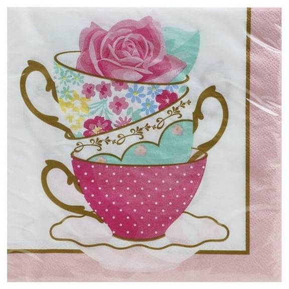 Creative Converting Floral Tea Party Paper Napkins, 16/Pkg