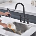 thumbnail image 6 of SUMERAIN Bridge Kitchen Faucet with Pull Down Sprayer, 3 Hole Kitchen Sink Faucet 2 Handle 8 Inch Faucet for Kitchen Sink Stainless Steel Oil Rubbed Bronze, 6 of 9