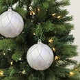 thumbnail image 2 of Perfect Holiday Silver Cross Hatch Ball Christmas Ornaments - Pack of 2, 2 of 4