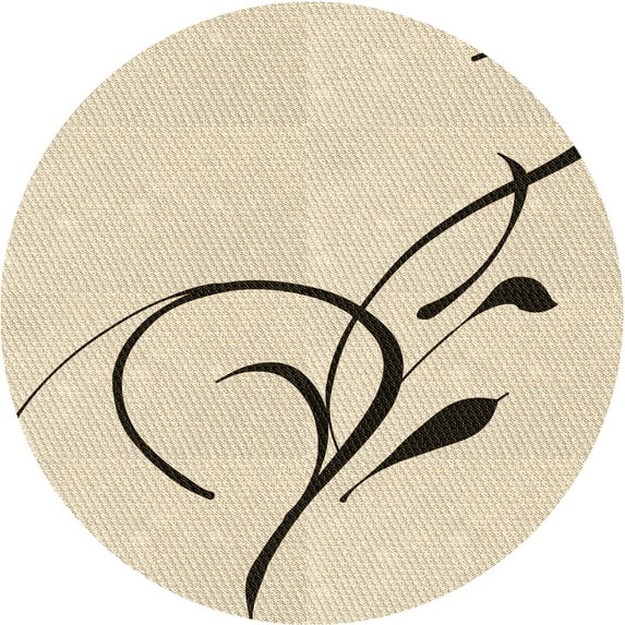 Ahgly Company Indoor Round Patterned Moccasin Beige Area Rugs, 8' Round