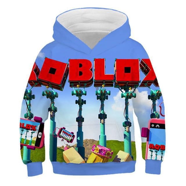 ROBLOX-suéter holgado con capucha para adultos y niños, suéter bidimensional con estampado Digital 3D periférico de animación de juego, nuevo