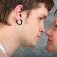 thumbnail image 4 of CRILSTYLEO 1Par Aretes Unisex Acrílicos Negro Con De Espiral Para Un Estilo Único Y Cómodo, 4 of 7