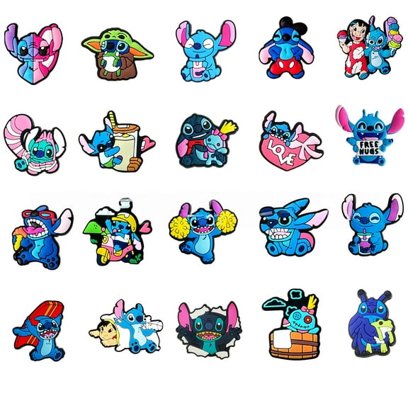 20 Pcs Stitch Shoe Charms for Clog Sandals, Cute Shoes Decoration Charms for Teen Adults