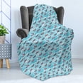 thumbnail image 4 of Vintage Airplane Soft Flannel Fleece Blanket, Retro Colorful Propeller Planes on Horizontal Striped Backdrop with Dots, Cozy Plush for Indoor and Outdoor Use, 50" x 60", Multicolor, by Ambesonne, 4 of 5
