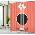 thumbnail image 5 of Ambesonne Bar Shower Curtain, Acoustic Guitar Wine Glasses, 69"Wx75"L, Salmon White, 5 of 5
