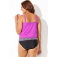 thumbnail image 3 of Swimsuits for All Women's Plus Size Loop Strap Blouson Tankini Set, 3 of 4