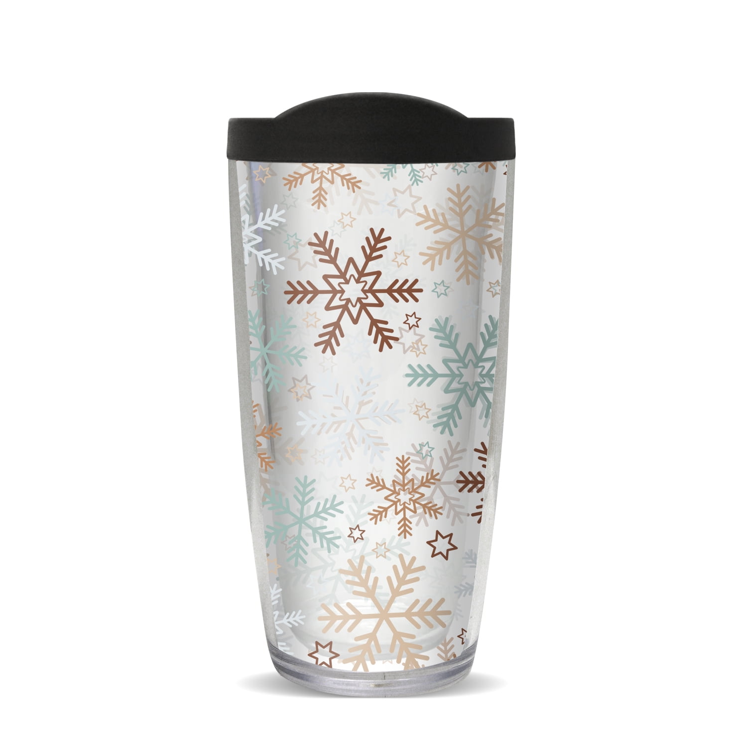 Snowflakes Insulated 16 Oz Travel Tumbler Mug With Black Lid Walmart Com Walmart Com