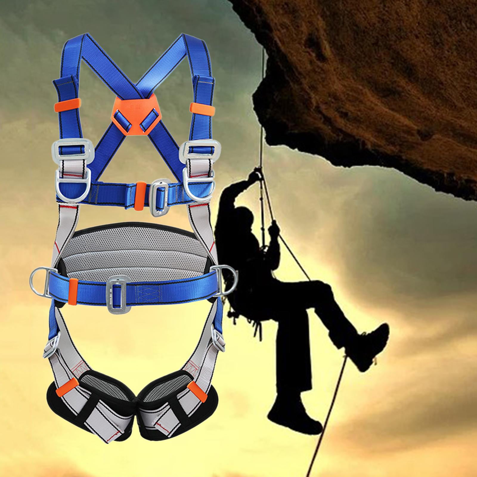 Outdoor Climbing Harness, Full Body Safety Harness Belt for Outdoor Tree Climbing  Harness, Tree Working Safety for Women Men Kids - Blue Gray 