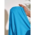 thumbnail image 7 of Aqua Blue Solid Strapless Ruffle Hem Maxi Dress For Women, 7 of 7