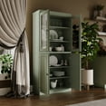 thumbnail image 4 of Palace Imports 100% Solid Wood Kitchen Pantry Storage Cabinet with Glass & Raised Panel Doors and Adjustable Shelves, 4-Door, Sage, 4 of 6